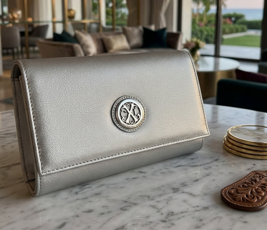 Silver Beach Clutch